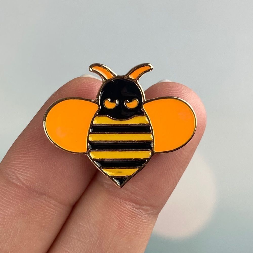 Orange Bumble Bee Enamel Pin/ Brooch Lapel